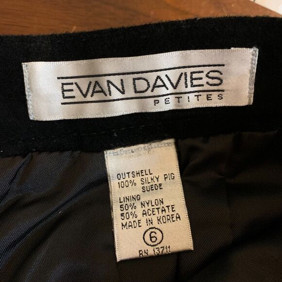 Vintage Black Suede Maxi Skirt Evan Davies 6p Goth Whimsygoth Grunge Full Length - Picture 5 of 5